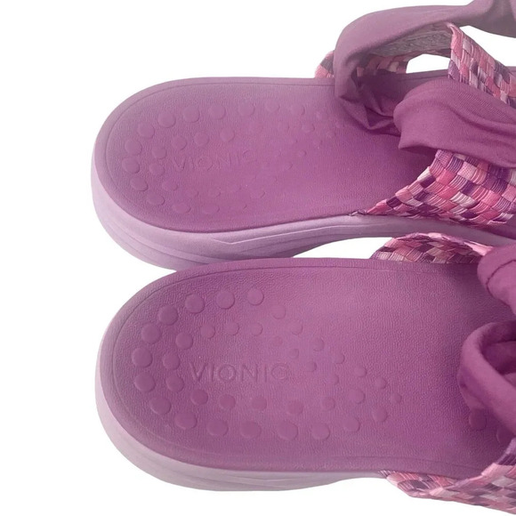 Vionic Women Size 10 Orthaheel Serene Tia Berry Active Sling Thong Sandals Woven - Picture 10 of 12